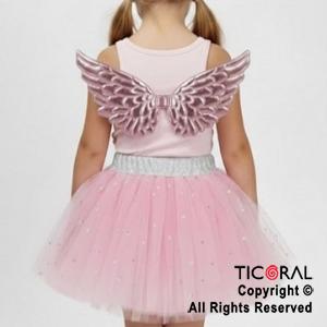 SET ALAS TORNASOLADA Y TUTU CON BRILLOS ROSA BABY x 1